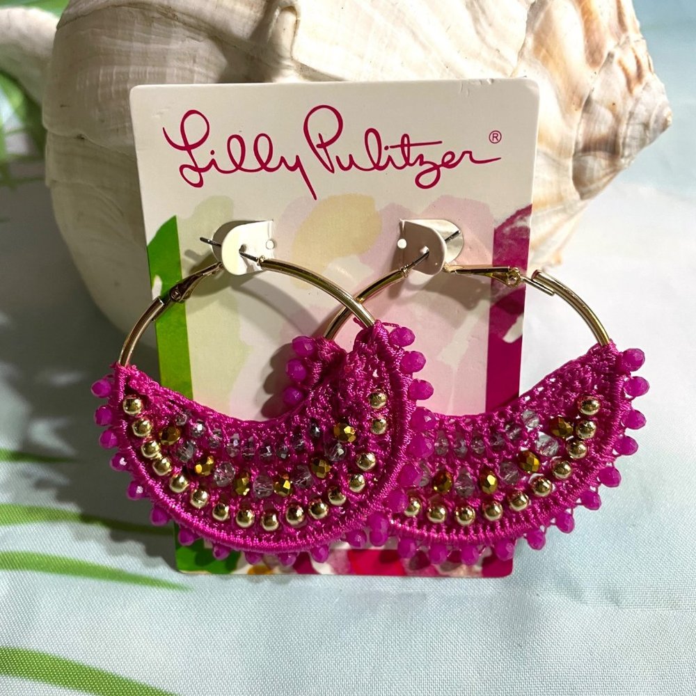 Lilly Pulitzer  pink hoop earring nwt